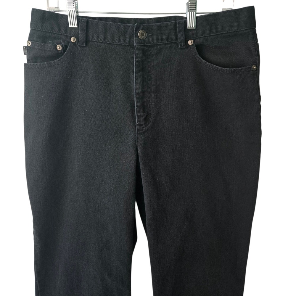 Lauren Jeans Co Ralph Lauren Black Straight‎ Leg High Rise Denim Pants Size 14